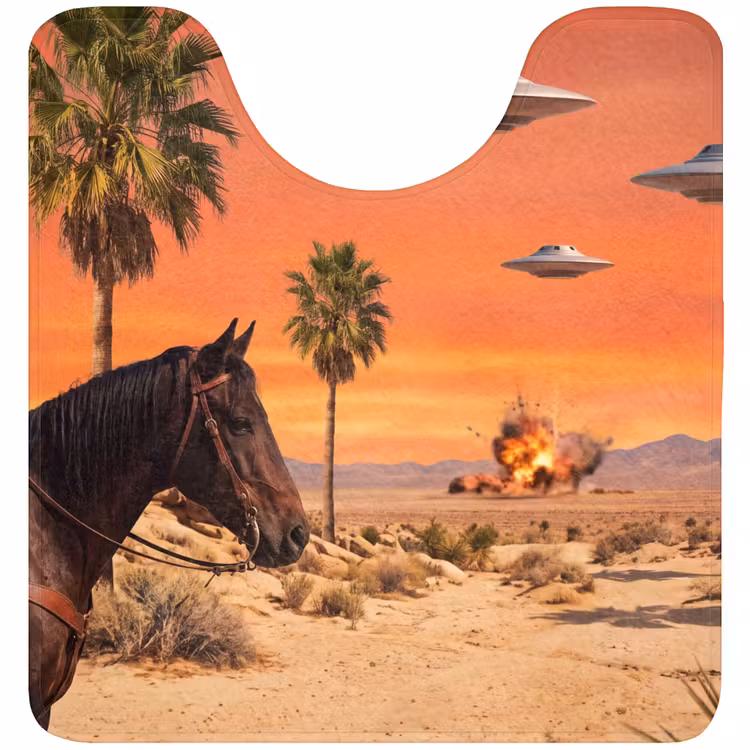 WC Mat - Cowboy - Paard - Woestijn — 1