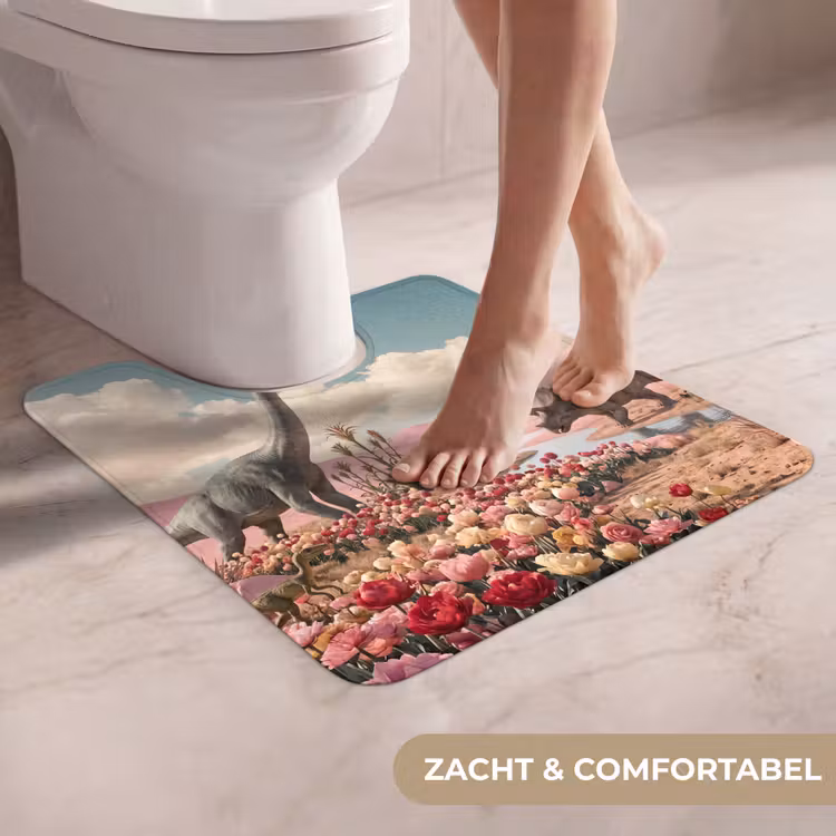 WC Mat - Dinosaurus - Roze - Landschap — 5