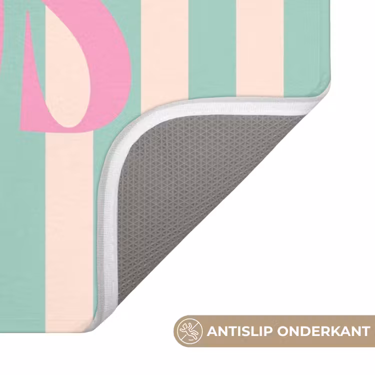 WC Mat - Groen - Strepen - Roze - Adiós — 3