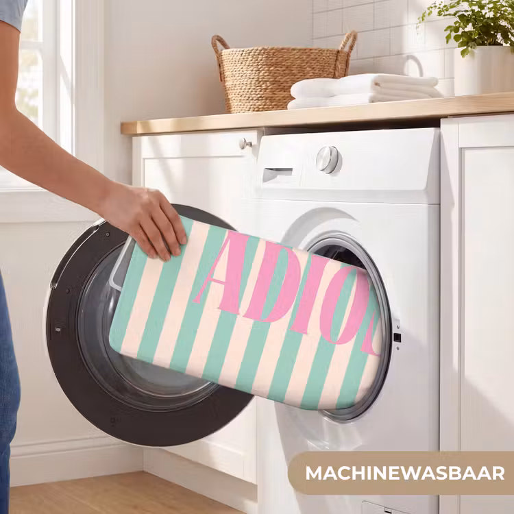 WC Mat - Groen - Strepen - Roze - Adiós — 5