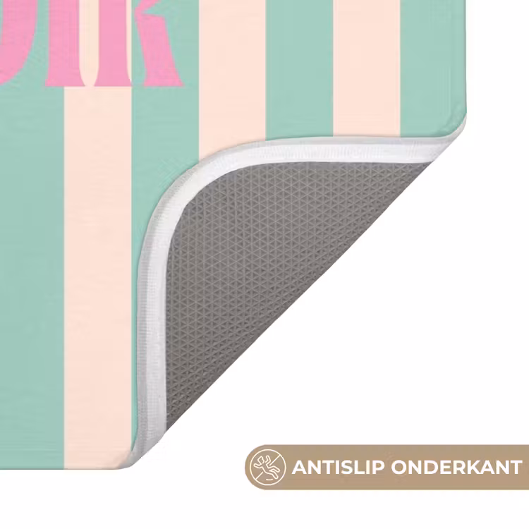 WC Mat - Roze - Groen - Strepen - Au revoir — 3