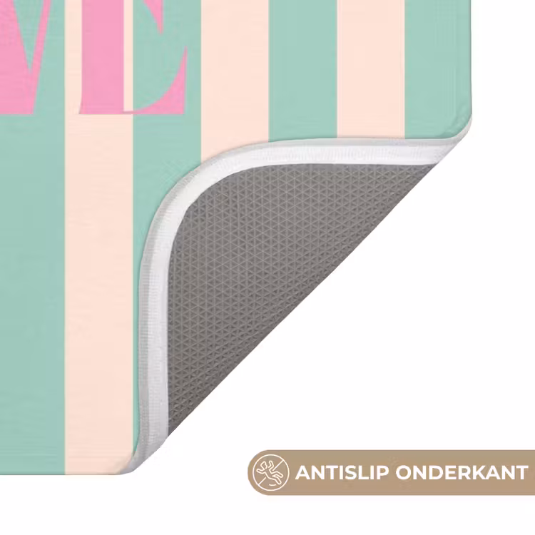 WC Mat - Roze - Groen - Strepen - Believe — 3