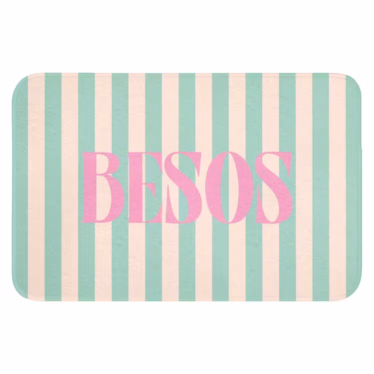 WC Mat - Roze - Groen - Strepen - Besos — 1