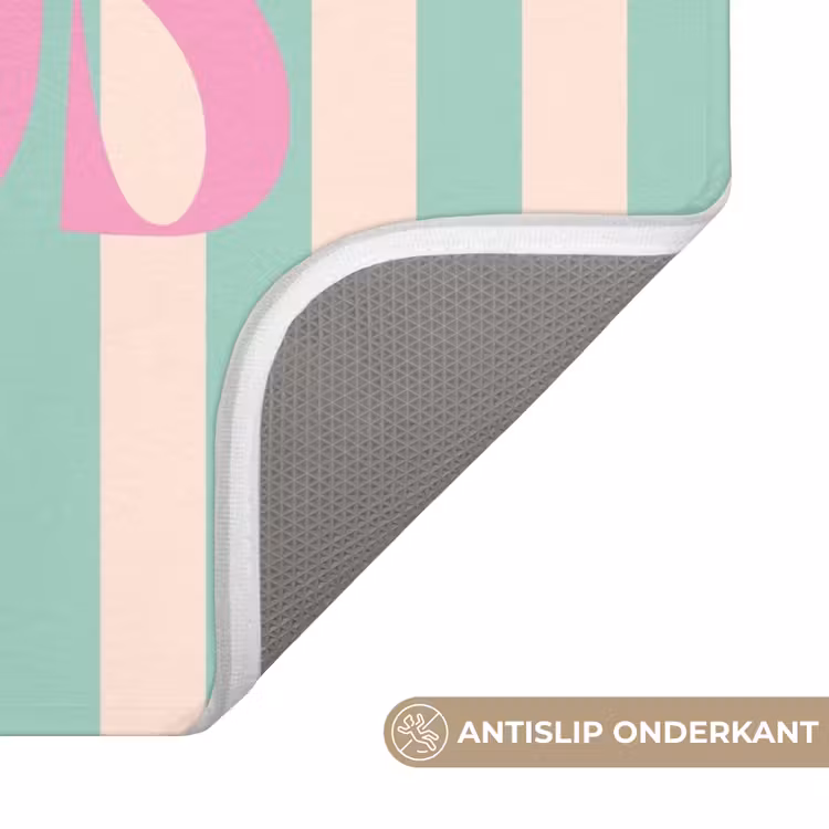WC Mat - Roze - Groen - Strepen - Besos — 3