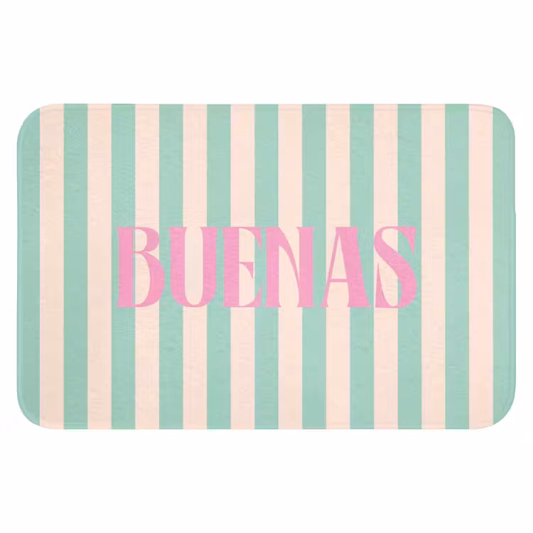 WC Mat - Roze - Groen - Strepen - Buenas — 1