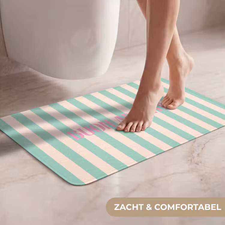 WC Mat - Roze - Groen - Strepen - Buon appetito — 7