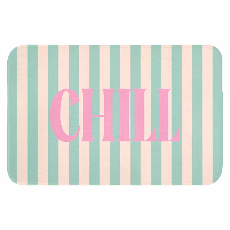 WC Mat - Roze - Groen - Strepen - Chill — 1