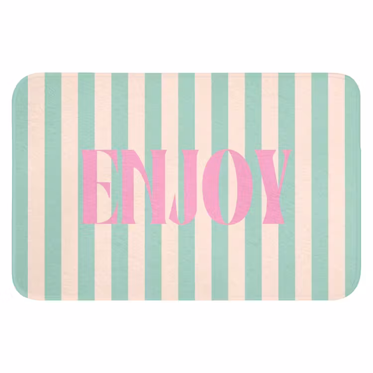 WC Mat - Roze - Groen - Strepen - Enjoy — 1