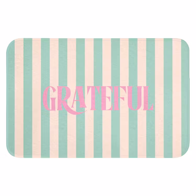 WC Mat - Roze - Groen - Strepen - Grateful — 1