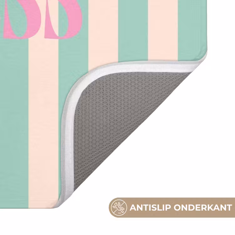 WC Mat - Roze - Groen - Strepen - Happiness — 3