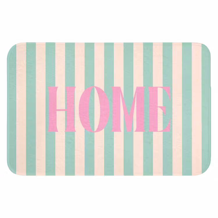 WC Mat - Roze - Groen - Strepen - Home — 1