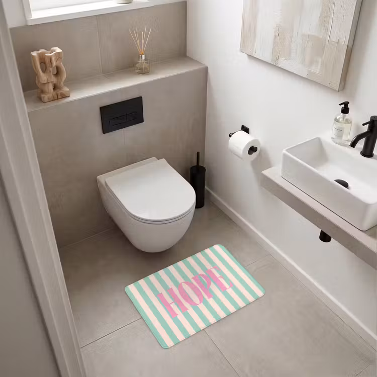 WC Mat - Roze - Groen - Strepen - Hope — 6