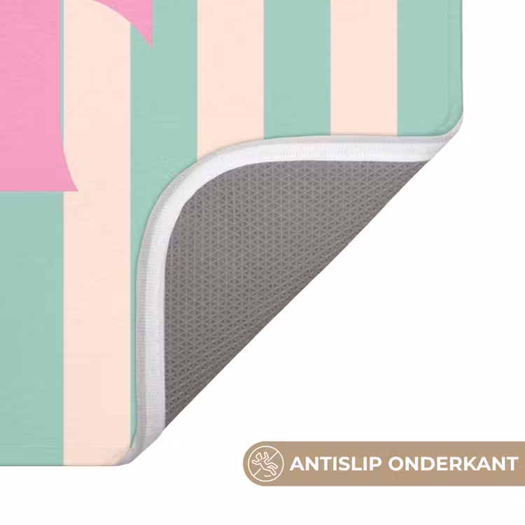 WC Mat - Roze - Groen - Strepen - Leef — 3