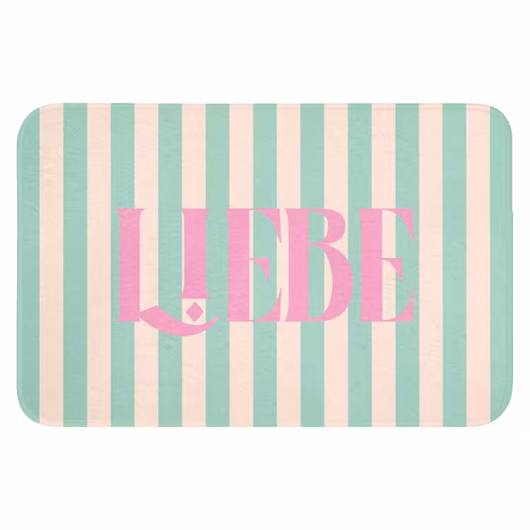 WC Mat - Roze - Groen - Strepen - Liebe — 1