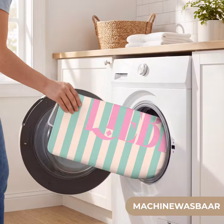 WC Mat - Roze - Groen - Strepen - Liebe — 5