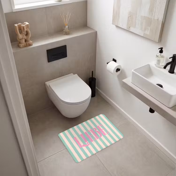 WC Mat - Roze - Groen - Strepen - Liebe — 6