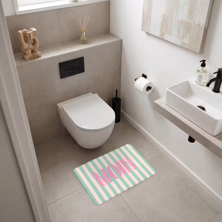 WC Mat - Roze - Groen - Strepen - Moin — 6