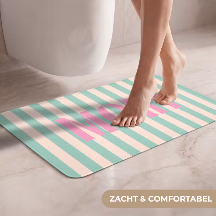 WC Mat - Roze - Groen - Strepen - Moin — 7