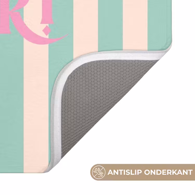 WC Mat - Roze - Groen - Strepen - Mon chéri — 3