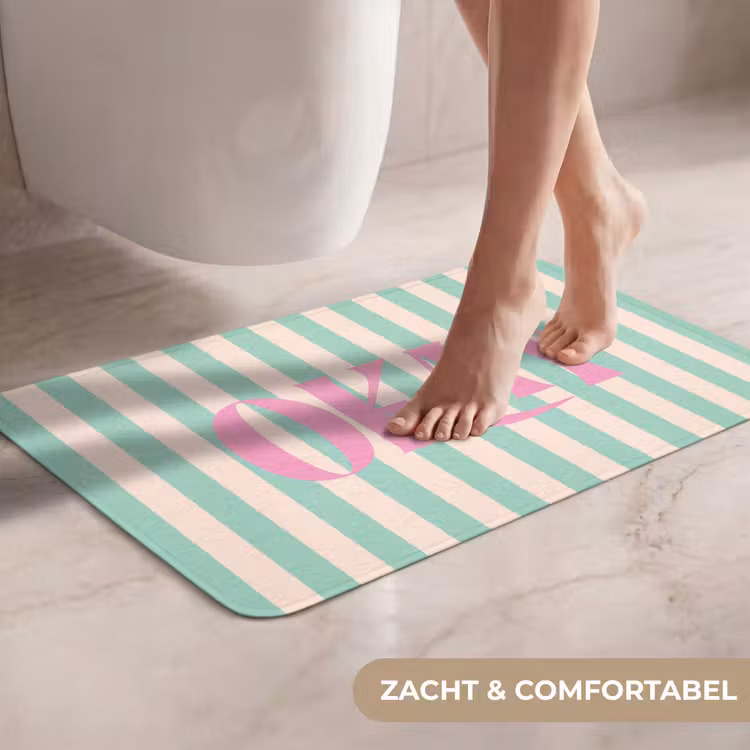 WC Mat - Roze - Groen - Strepen - Okay — 7