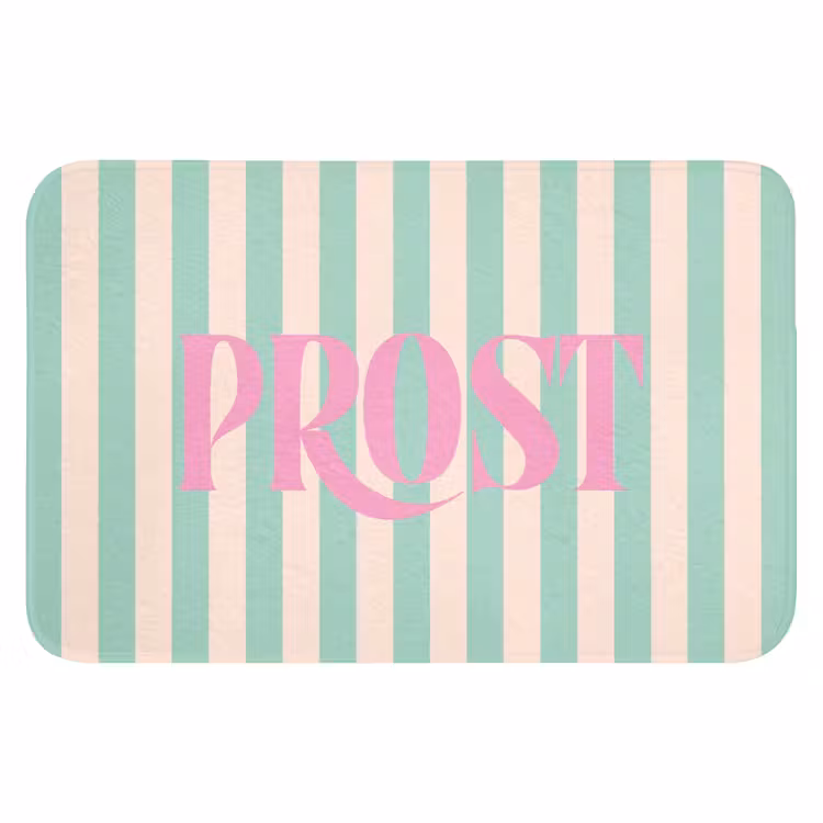 WC Mat - Roze - Groen - Strepen - Prost — 1