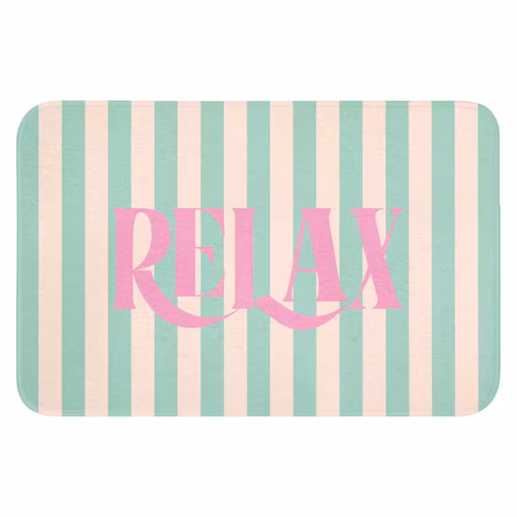 WC Mat - Roze - Groen - Strepen - Relax — 1