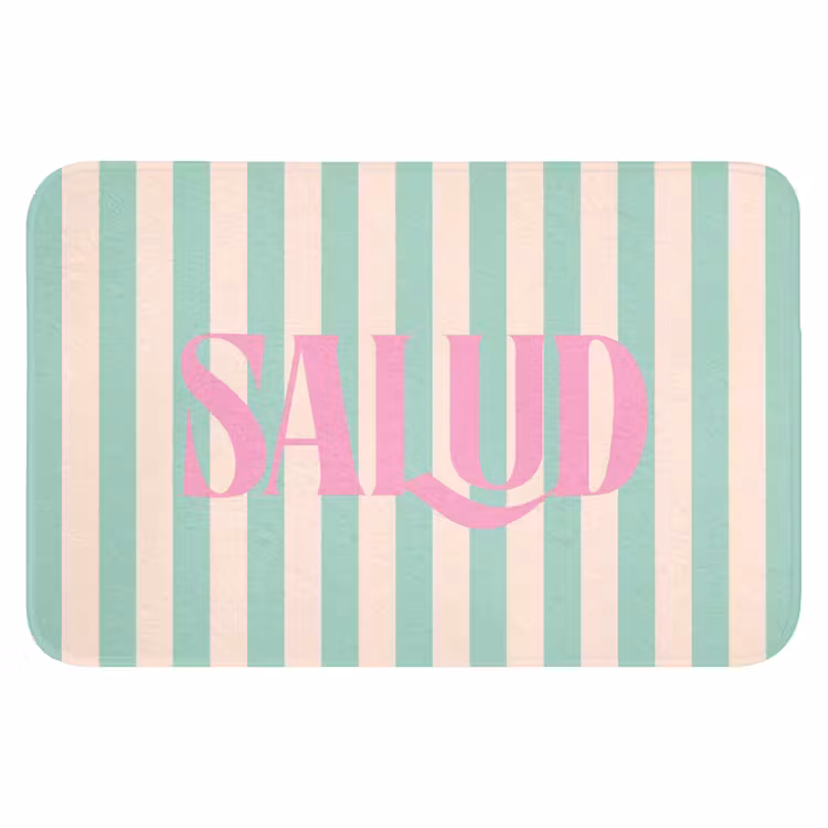 WC Mat - Roze - Groen - Strepen - Salud — 1
