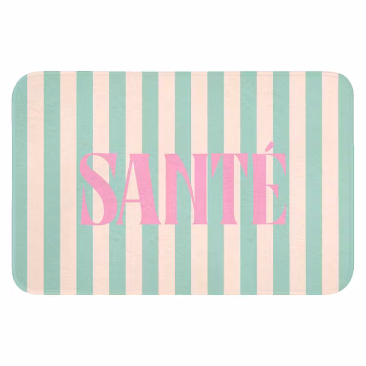 WC Mat - Roze - Groen - Strepen - Santé — 1