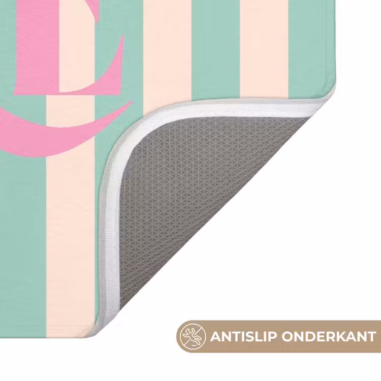 WC Mat - Roze - Groen - Strepen - Smile — 3