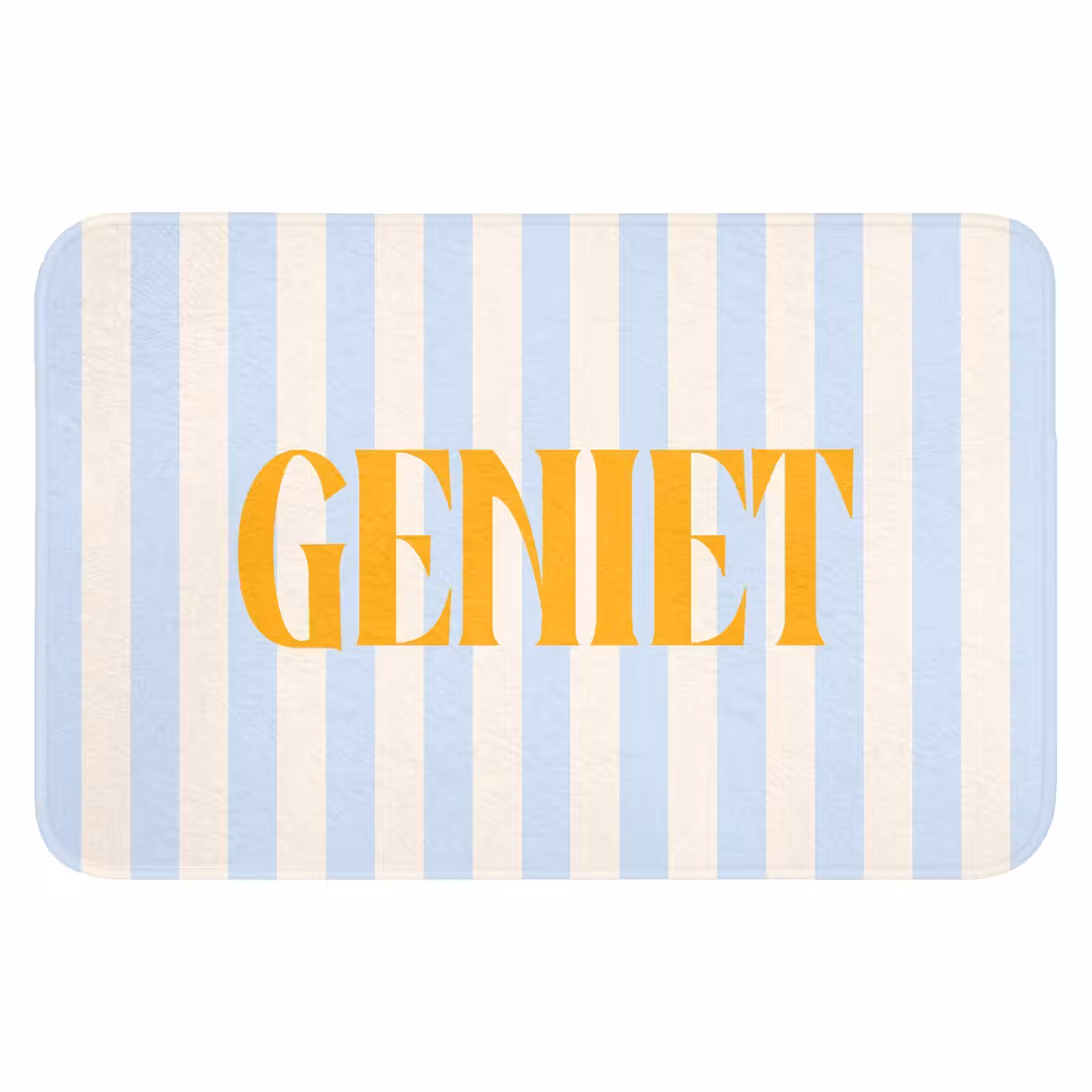 WC Mat - Oranje - Blauw - Strepen - Geniet — 1