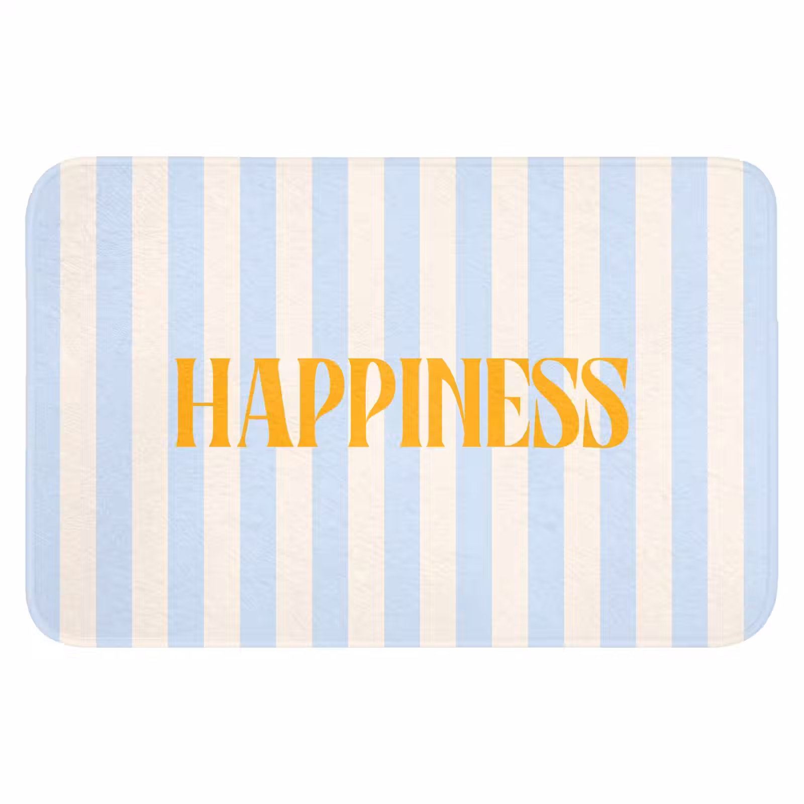 WC Mat - Oranje - Blauw - Strepen - Happiness — 1