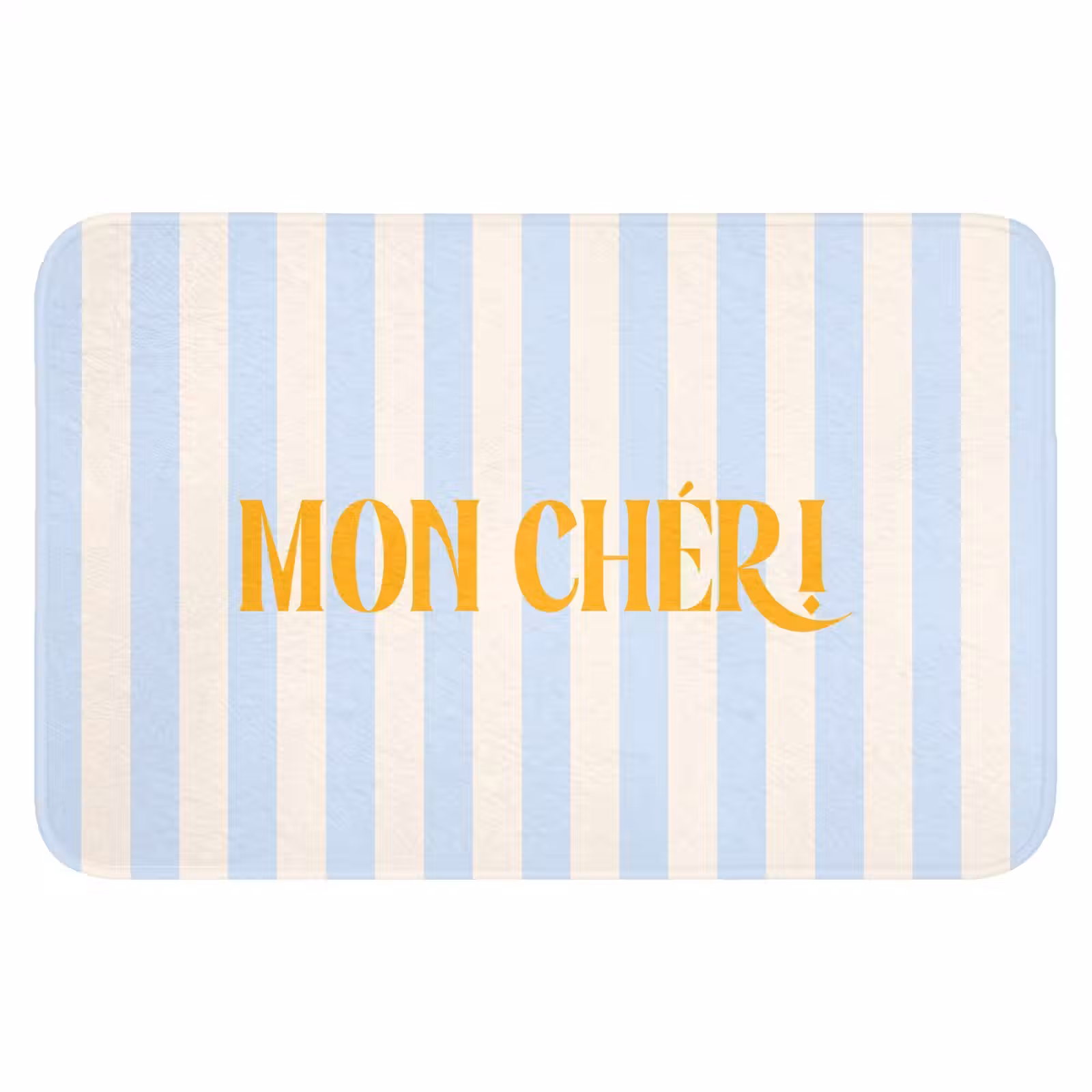 WC Mat - Oranje - Blauw - Strepen - Mon chéri — 1