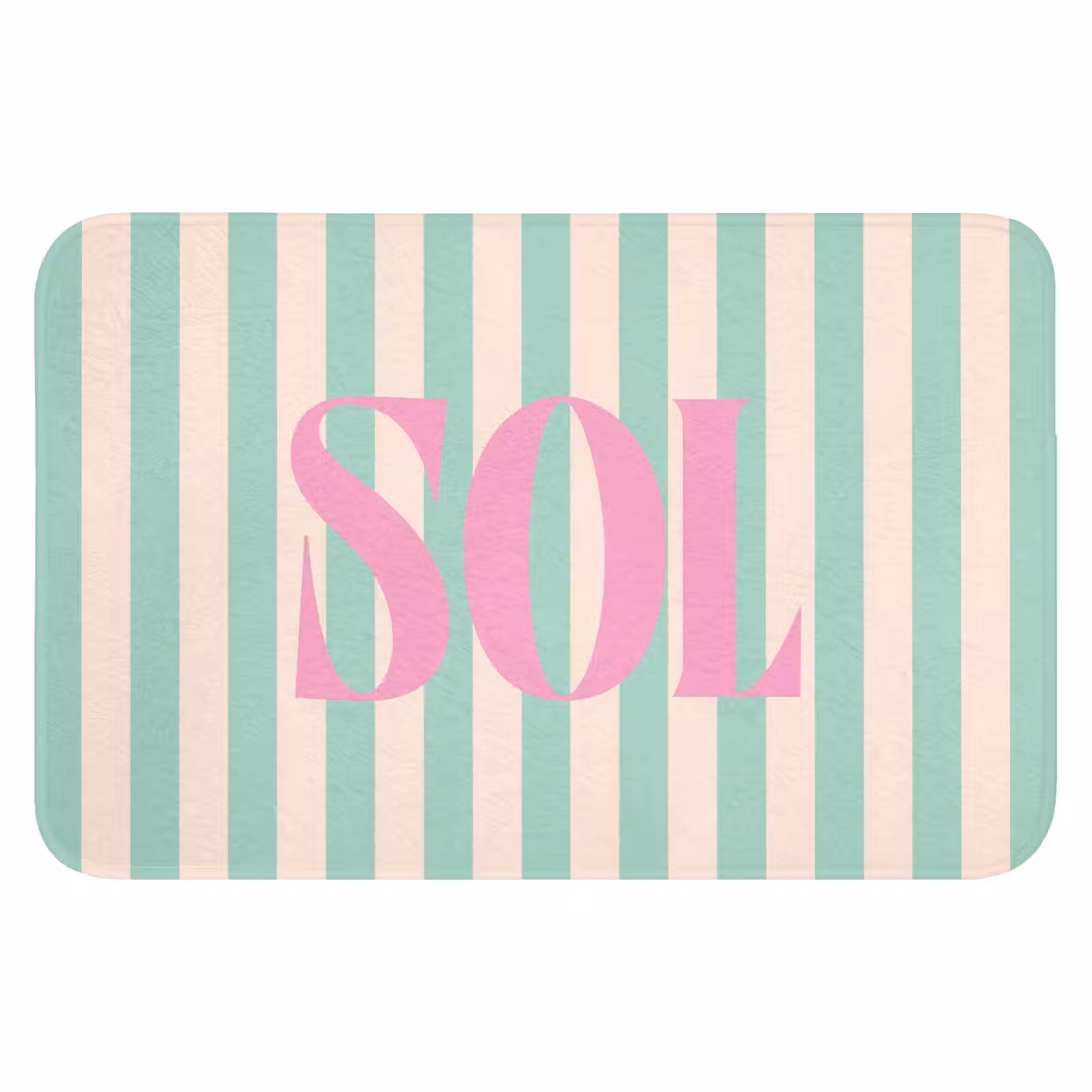 WC Mat - Roze - Groen - Strepen - Sol — 1