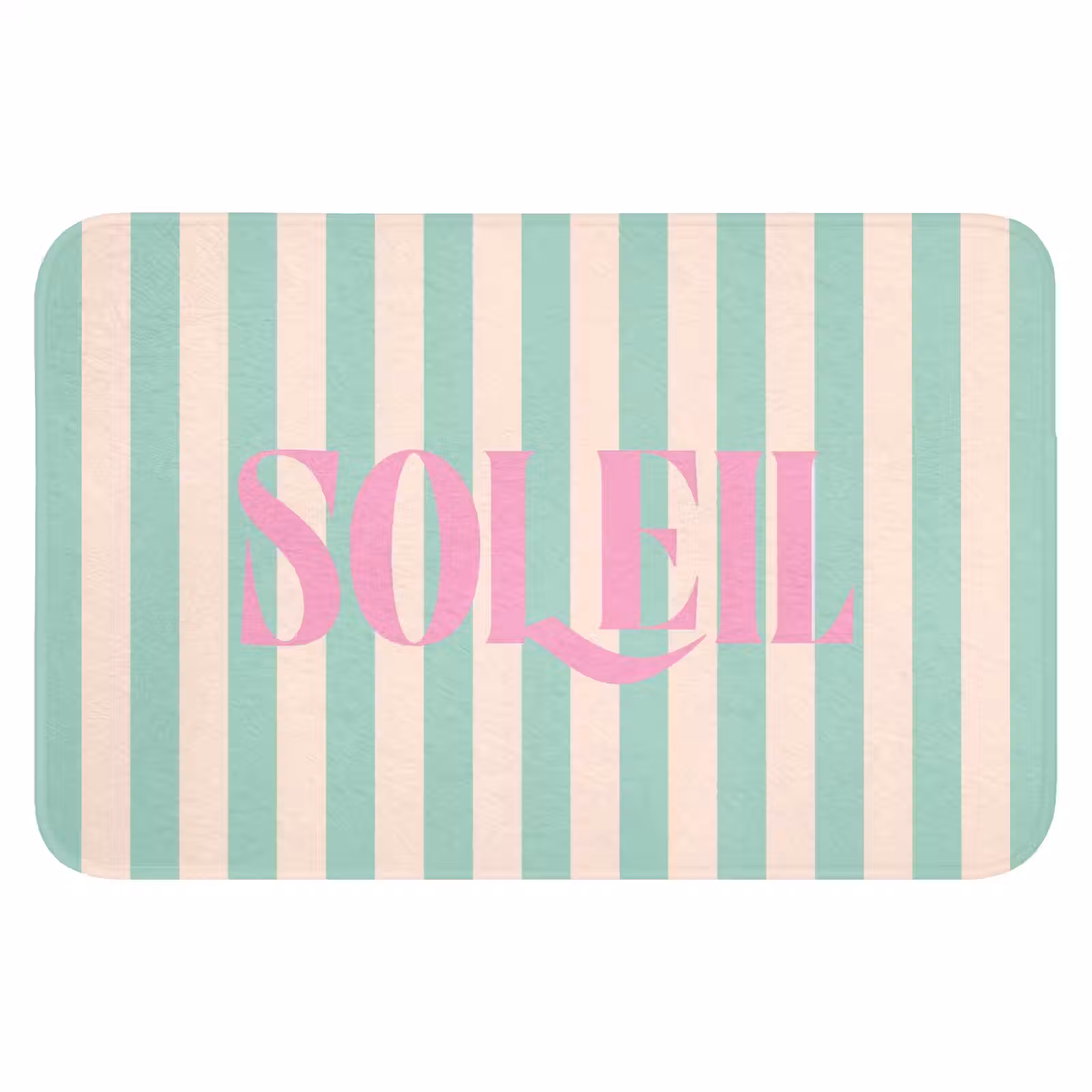 WC Mat - Roze - Groen - Strepen - Soleil — 1