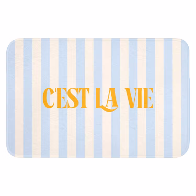 WC Mat - Alt: Oranje - Blauw - Strepen - C'est la vie — 1