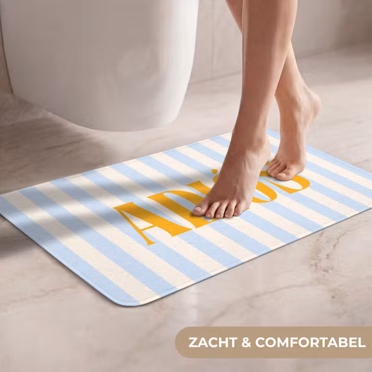 WC Mat - Oranje - Blauw - Strepen - Adiós — 7