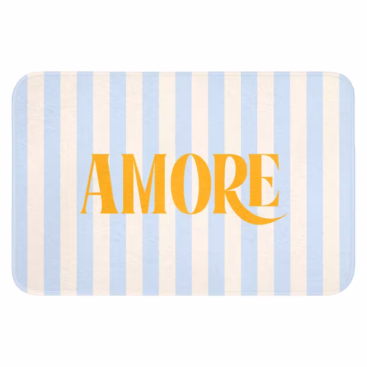 WC Mat - Oranje - Blauw - Strepen - Amore — 1