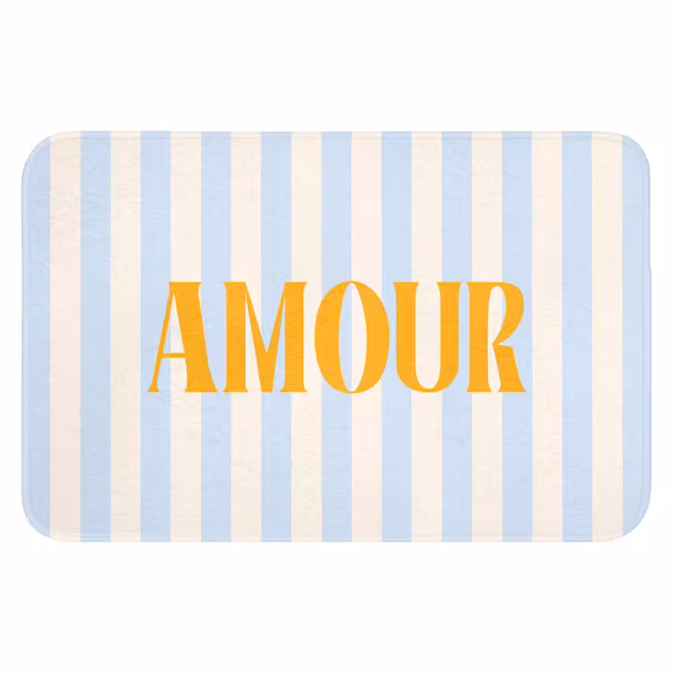 WC Mat - Oranje - Blauw - Strepen - Amour — 1