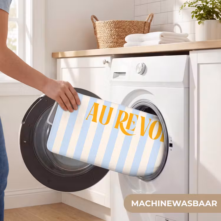 WC Mat - Oranje - Blauw - Strepen - Au revoir — 5