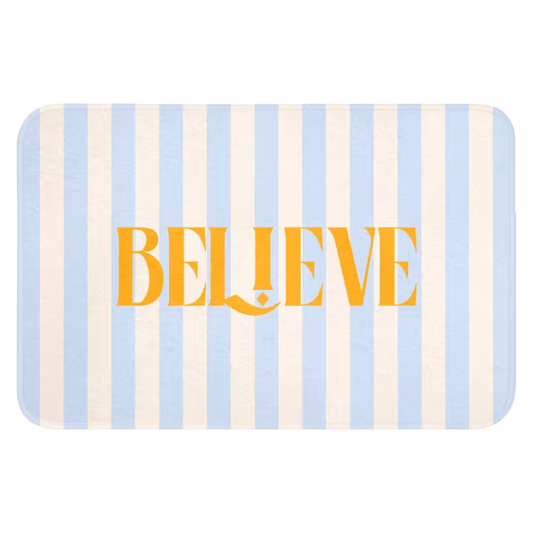 WC Mat - Oranje - Blauw - Strepen - Believe — 1