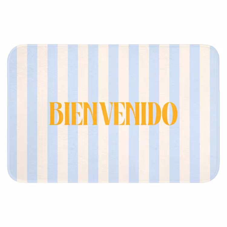 WC Mat - Oranje - Blauw - Strepen - Bienvenido — 1