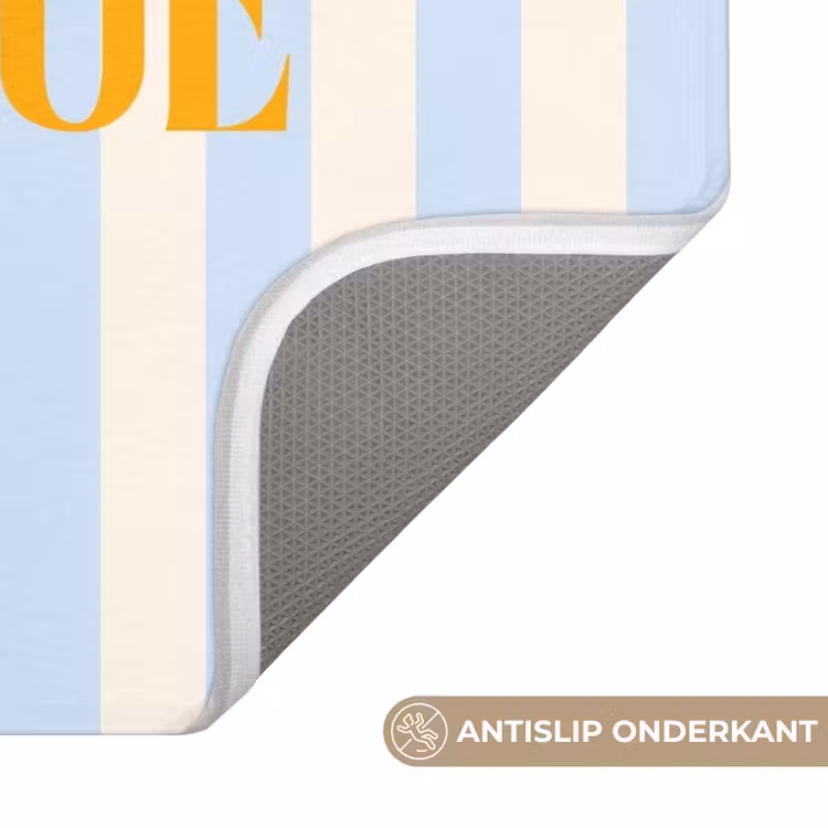 WC Mat - Oranje - Blauw - Strepen - Bienvenue — 3