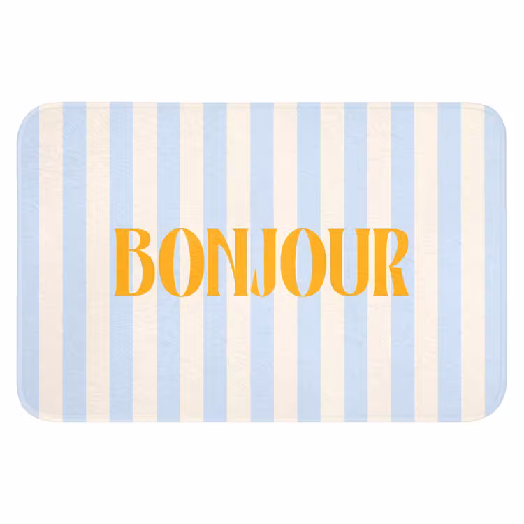 WC Mat - Oranje - Blauw - Strepen - Bonjour — 1