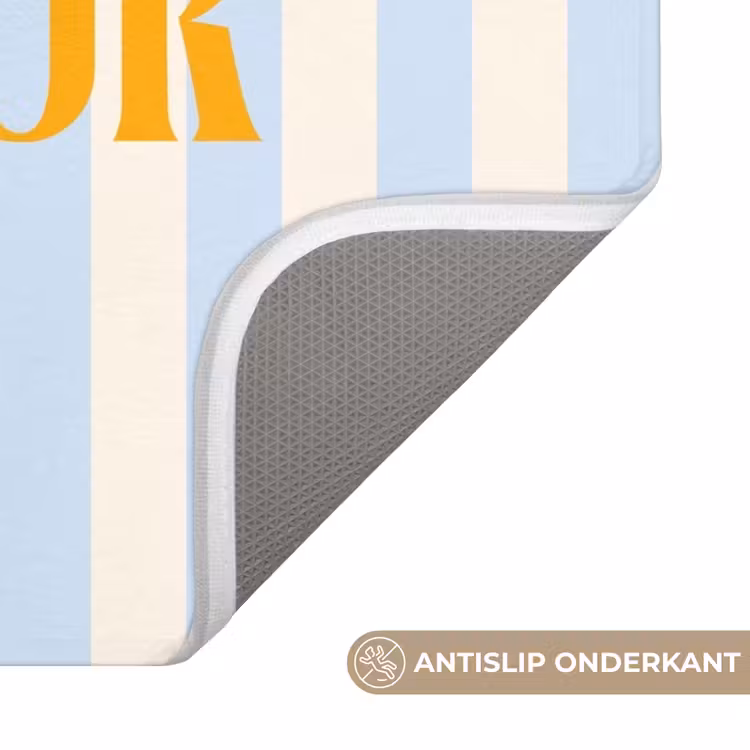 WC Mat - Oranje - Blauw - Strepen - Bonjour — 3