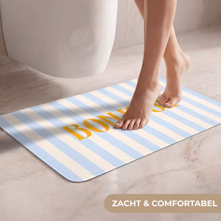 WC Mat - Oranje - Blauw - Strepen - Bonjour — 7