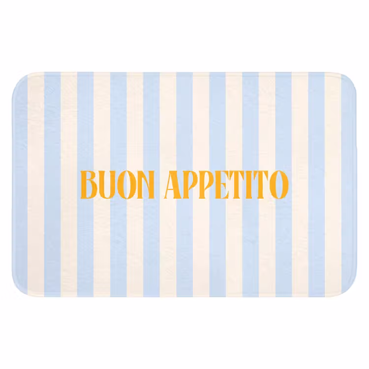 WC Mat - Oranje - Blauw - Strepen - Buon appetito — 1