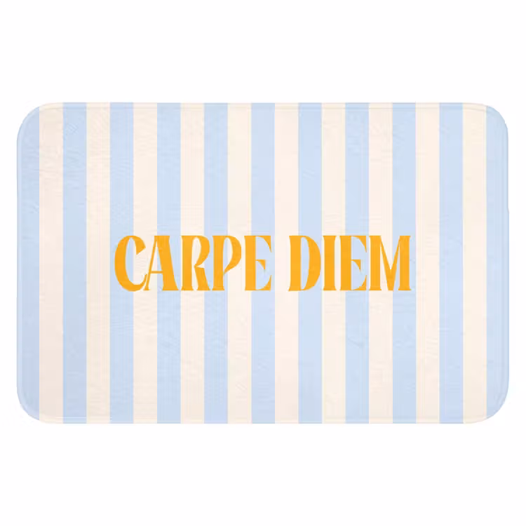 WC Mat - Oranje - Blauw - Strepen - Carpe diem — 1