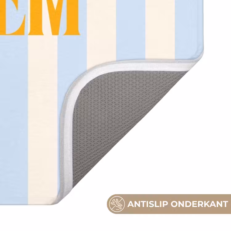 WC Mat - Oranje - Blauw - Strepen - Carpe diem — 3