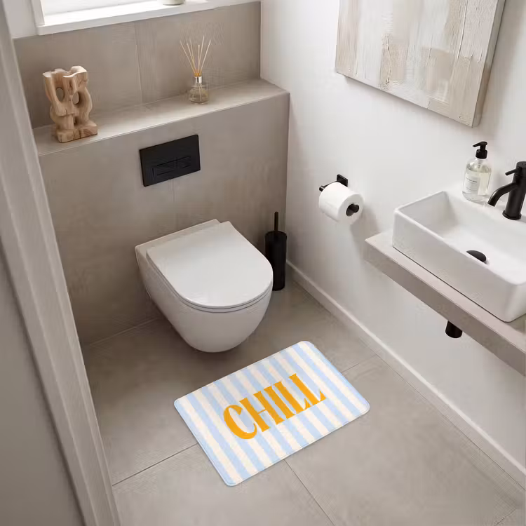 WC Mat - Oranje - Blauw - Strepen - Chill — 6