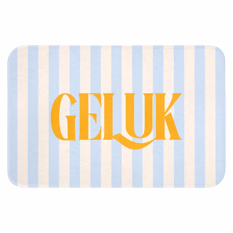 WC Mat - Oranje - Blauw - Strepen - Geluk — 1